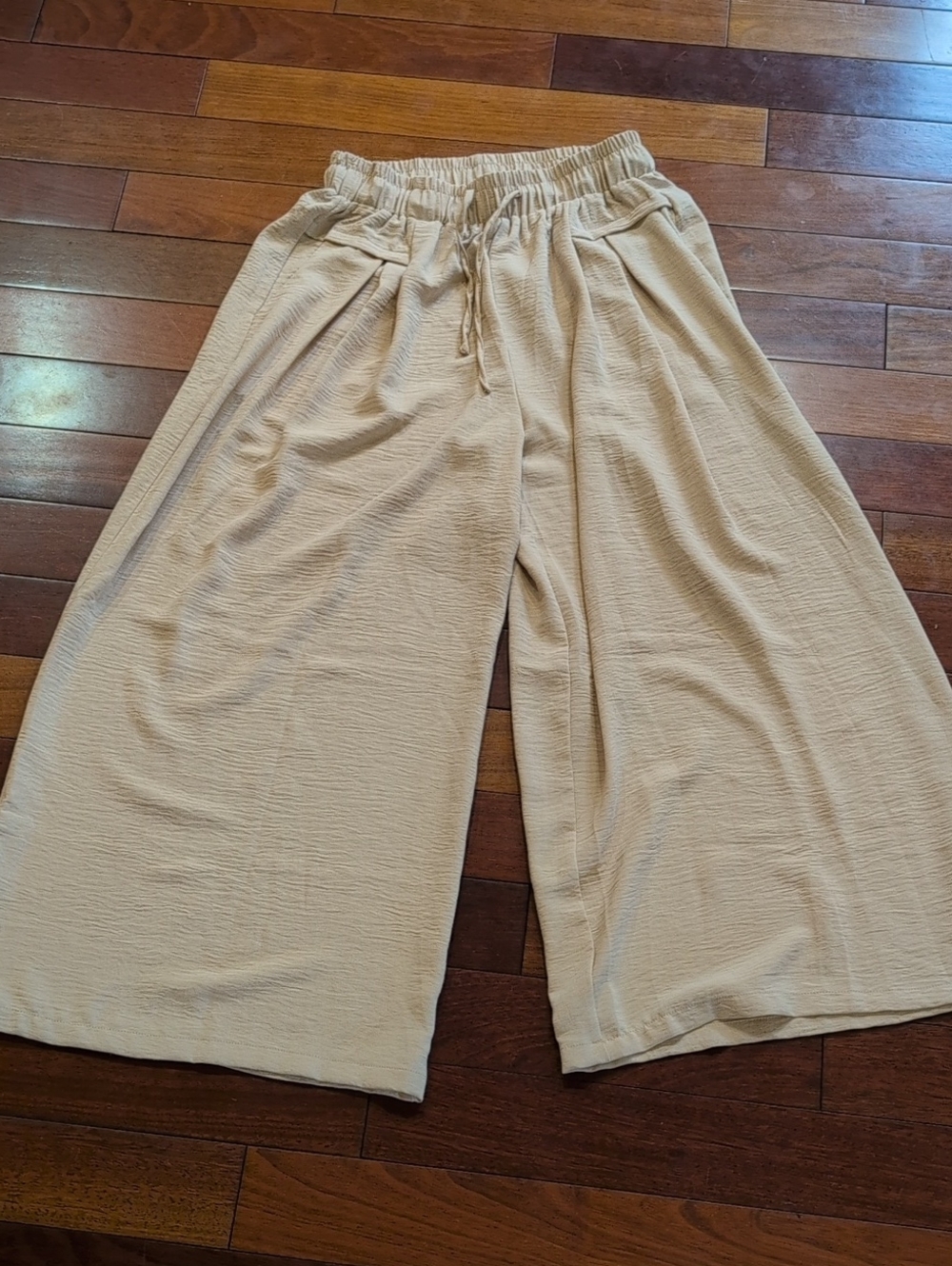 ZJCT Lightweight Beige Wide Leg Pants Size Medium
